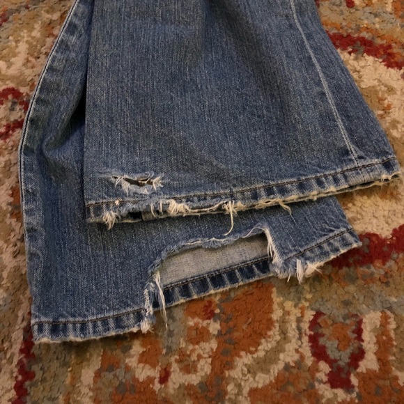 {BKE} Culture Denim X Long Denim Distressed Light Blue Wide Leg Size 28 Women’s - Picture 8 of 10